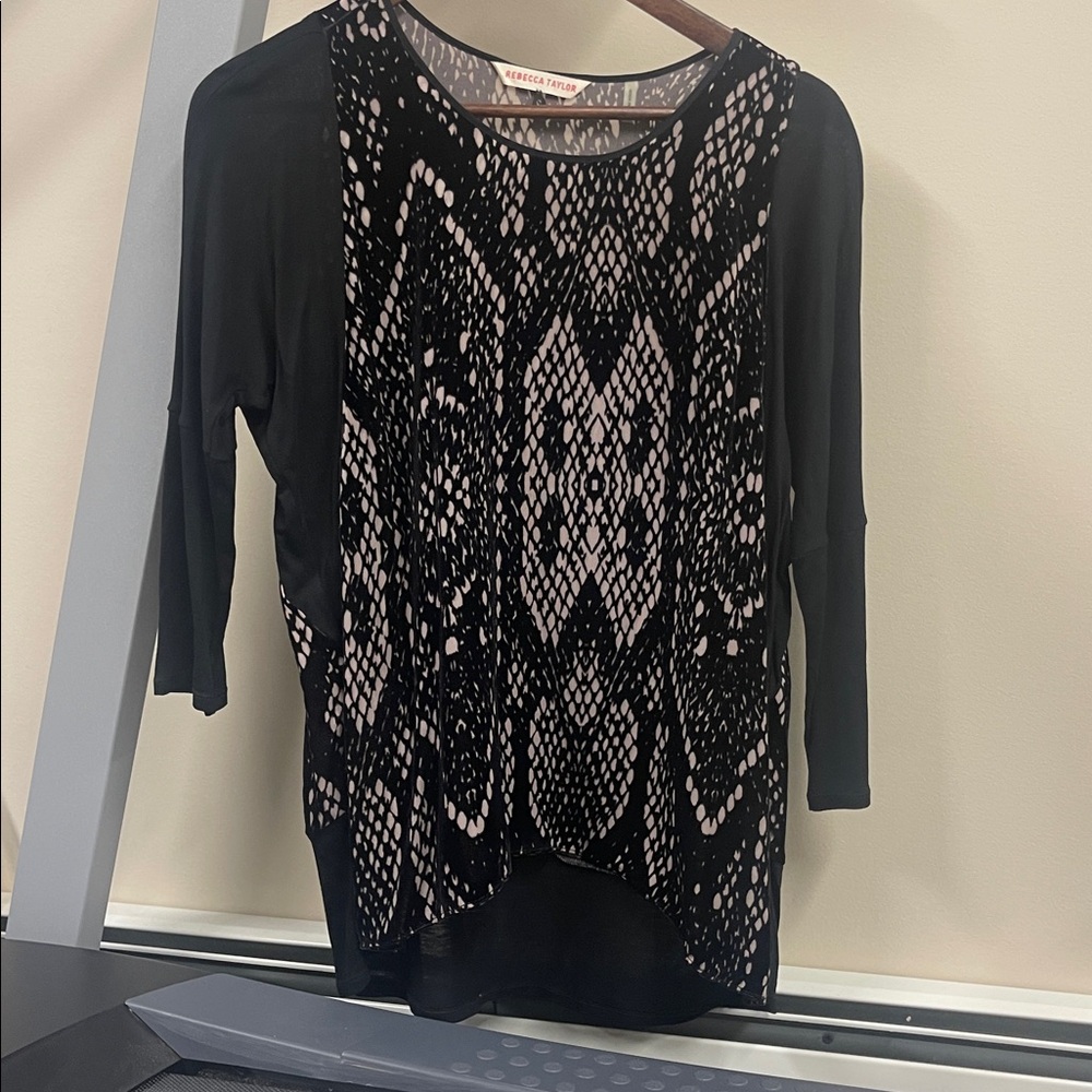 Rebecca Taylor Velvet Snake Burnout Slouchy Top